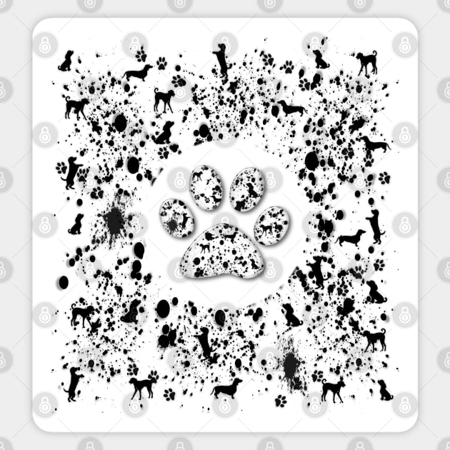 Dog Lovers Pattern Sticker by KC Morcom aka KCM Gems n Bling aka KCM Inspirations